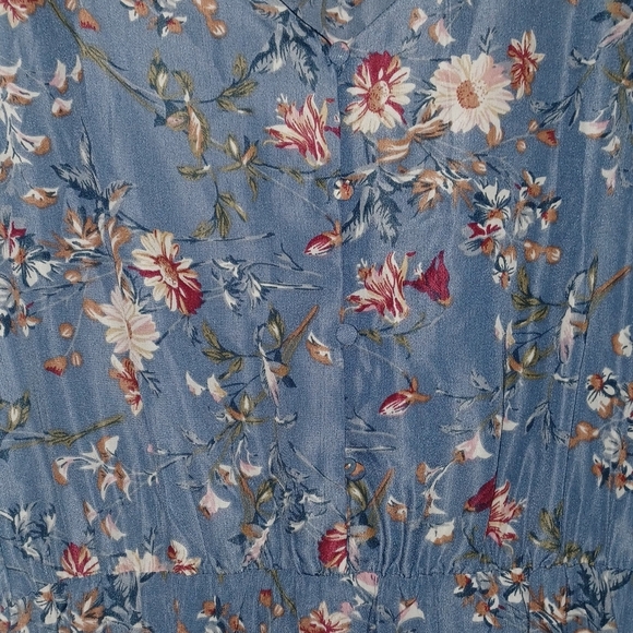 MIKAROSE SIZE XL Floral Blue Maxi Dress - Picture 5 of 16